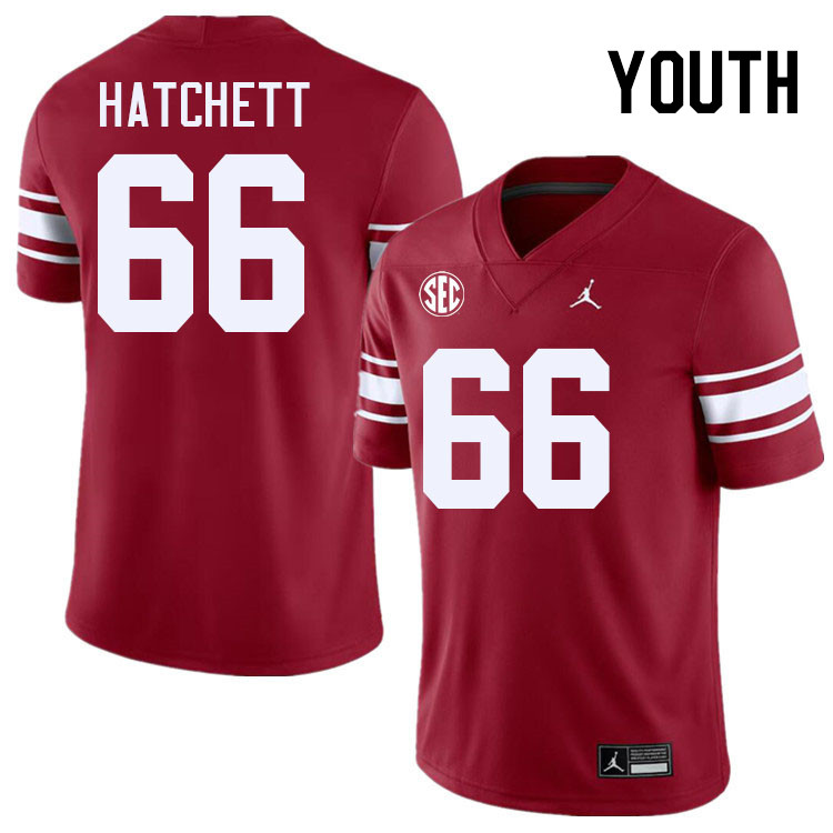 Youth #66 Geirean Hatchett Oklahoma Sooners 2024 SEC Conference College Football Jerseys-Throwback